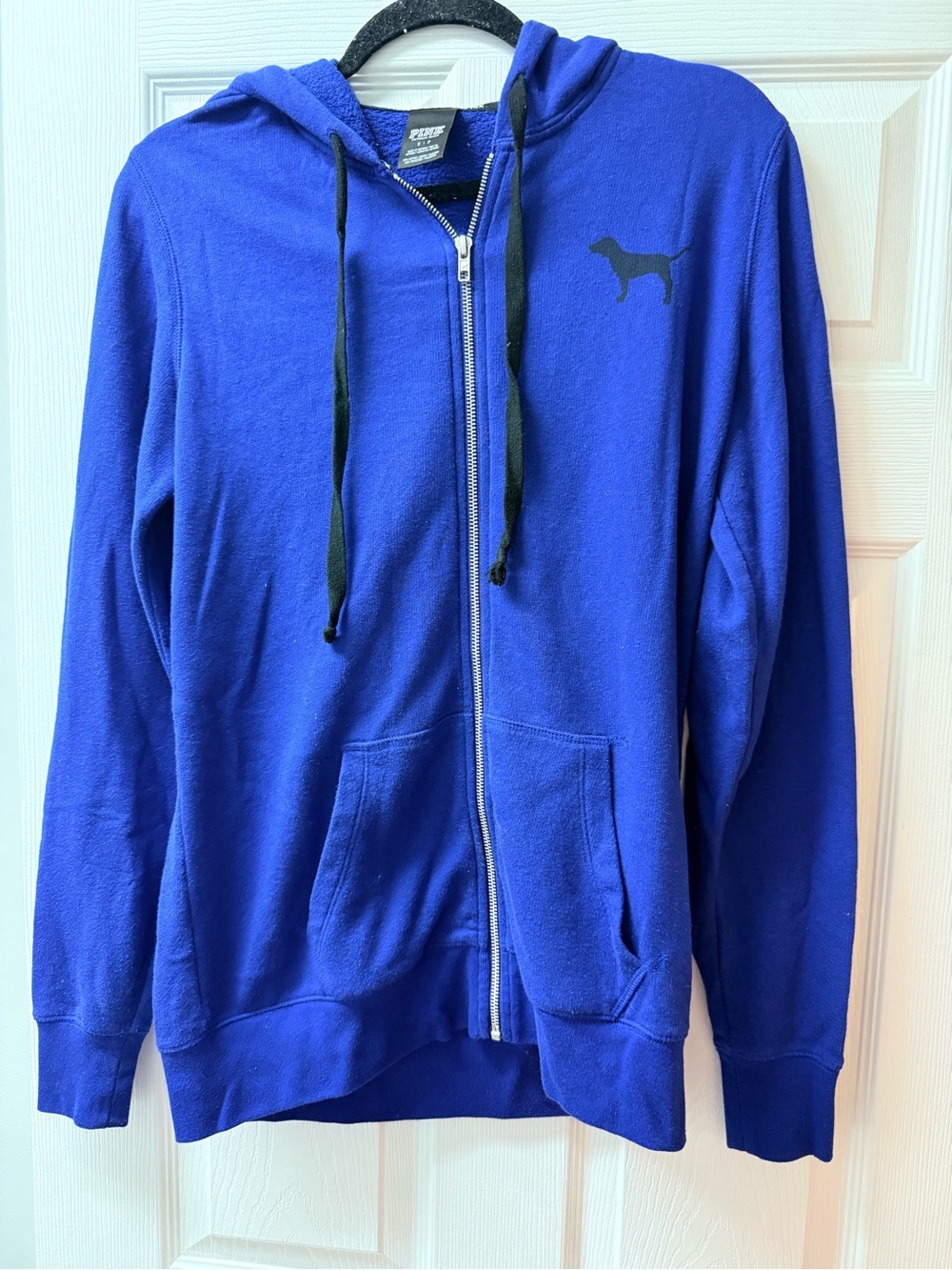 Women’s Victorias Secret PINK Blue Zip-Up Hoodie Sweatshirt